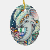 CHRISTMAS ELEPHANT, TRUNKFUL VON GIFTS UND GUTER K KERAMIK ORNAMENT (Hinten)