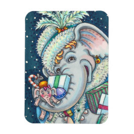 CHRISTMAS ELEPHANT, TRUNKFUL VON GIFTS UND GUTER K MAGNET