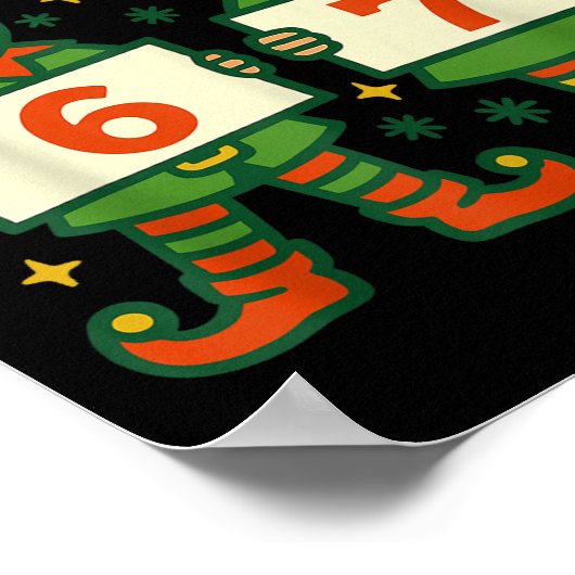 Christmas Elf 6 7 Meme Funny Holiday Elves Gen Alp Poster (Ecke)