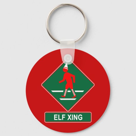Christmas Elf Crossing Schlüsselanhänger (Vorderseite)