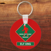 Christmas Elf Crossing Schlüsselanhänger (Vorderseite)