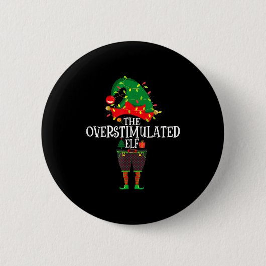 Christmas Elf Family Matching Group The Elf Overst Button (Vorderseite)