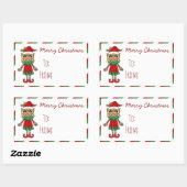 Christmas Elf Girl Frohe Weihnachtsgeschenk Rechteckiger Aufkleber (Blatt)
