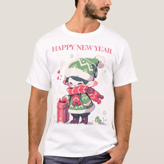 Christmas elf Happy New year T-Shirt (Vorderseite)