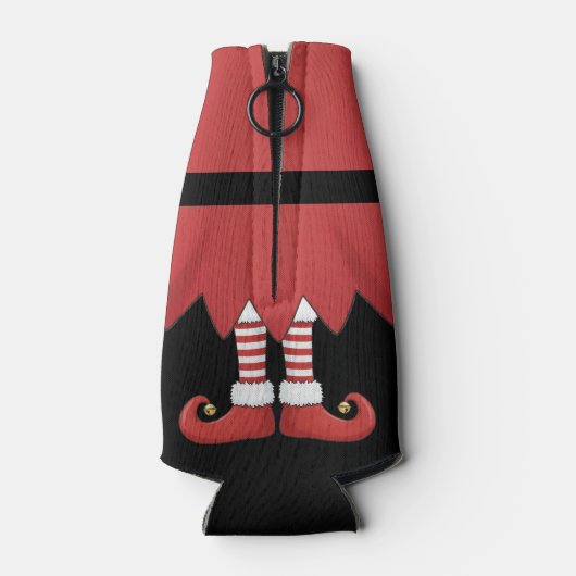 Christmas Elf Holiday Red Flaschenkühler (Rückseite)