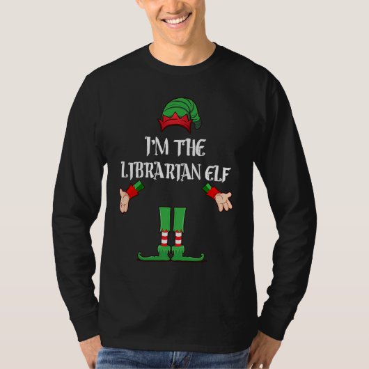 Christmas Elf  I'm The Librarian Elf Xmas T-Shirt (Vorderseite)
