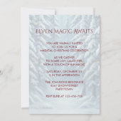 Christmas Elf in Red in Snowy Winter Forest Party Einladung (Rückseite)