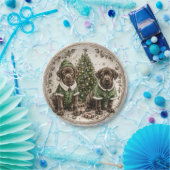 Christmas Elf Labrador Retriever Puppy Pappteller (Party)