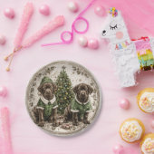 Christmas Elf Labrador Retriever Puppy Pappteller (Party)