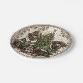 Christmas Elf Labrador Retriever Puppy Pappteller (Schrägansicht)