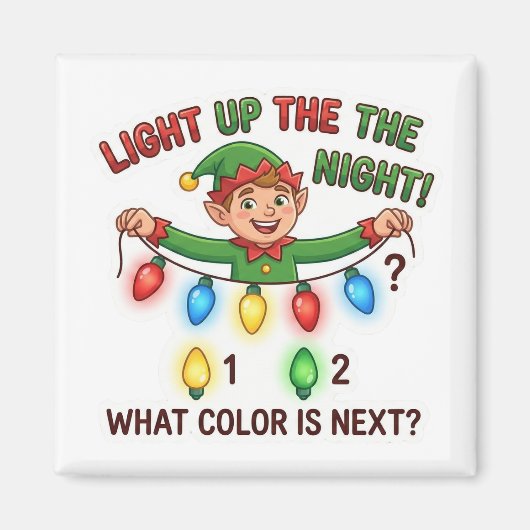 Christmas Elf Lights Pattern Logic Game Magnet (Vorne)