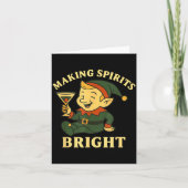 Christmas Elf Martini Funny Alcohol Saying Srits B Karte (Vorderseite)