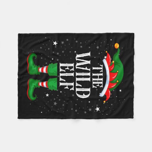 Christmas Elf Matching Family Group Funny Wild Elf Fleecedecke (Vorderseite (Horizontal))