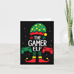 Christmas Elf Matching Gamer Family Gaming Boys Ki Karte