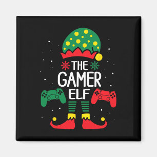Christmas Elf Matching Gamer Family Gaming Boys Ki Magnet