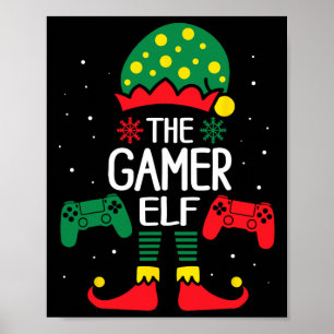 Christmas Elf Matching Gamer Family Gaming Boys Ki Poster