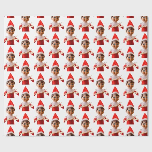 Christmas Elf Matte Wrapping Paper Geschenkpapier (Flach)
