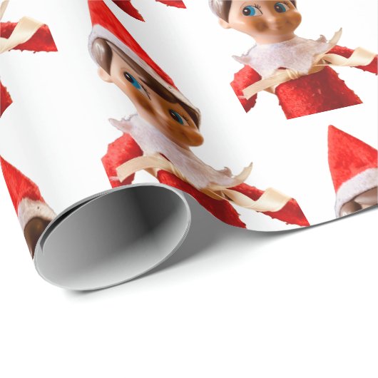 Christmas Elf Matte Wrapping Paper Geschenkpapier (Rolleneckpunkt)
