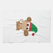 Christmas Elf Monkey Geschirrtuch (Horizontal)
