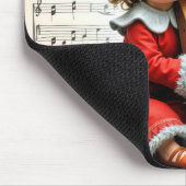 Christmas Elf Playing a Harp Mousepad (Ecke)