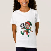 Christmas Elf Playing Soccer T-Shirt (Vorderseite)