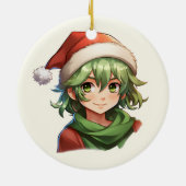 Christmas Elf Portrait Keramik Ornament (Hinten)