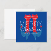 Christmas Elf Red Blue Script Snowflake (Vorne/Hinten)