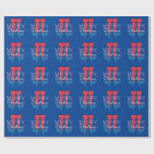 Christmas Elf Red Blue Script Snowflake Wrapping Geschenkpapier (Flach)
