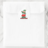 Christmas Elf Runder Aufkleber (Tasche)