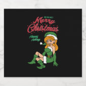 Christmas Elf Schaumweinetikett (Einzelnes Label)