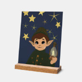 Christmas Elf Starry Night Acrylic Kids Room Acrylschild (Winkel)