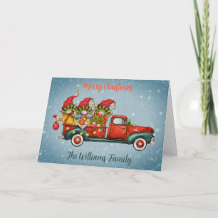 Christmas Elf Truck Dankeskarte
