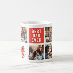 Christmas Elmo   Bester Vater - FotoCollage Kaffeetasse
