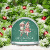Christmas Elves couple 2 Photo Collage green Schneekugeln (Weihnachten)