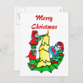 CHRISTMAS ELVES Postcard Feiertagspostkarte (Vorne/Hinten)