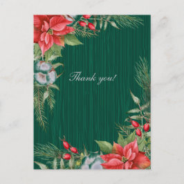 Christmas Emerald Green Poinsettia Postkarte