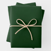 Christmas emerald green solid stylish rustic geschenkpapier set (Beispiel)