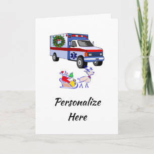 Christmas EMS Santa Ambulance Karte