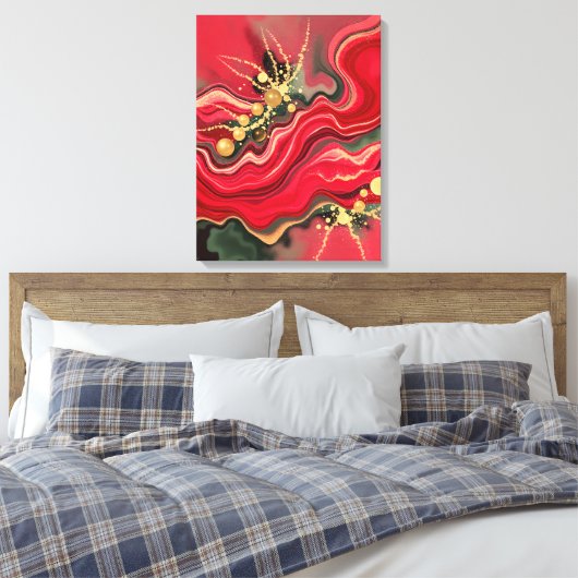 Christmas Energy Bloom Abstract Frequency Wrapped Leinwanddruck (Insitu (Schlafzimmer))