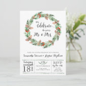 Christmas Engagement Party Einladung (Stehend Vorderseite)