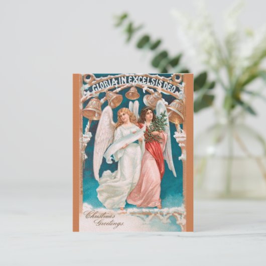 CHRISTMAS Engel Postkarte (Stehend Vorderseite)