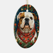 Christmas English Bulldog Dog Keramik Ornament (Rechts)