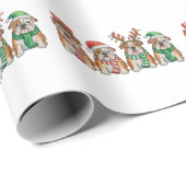 Christmas English Bulldog Dog Santa Hat Reindeer Geschenkpapier (Rolleneckpunkt)