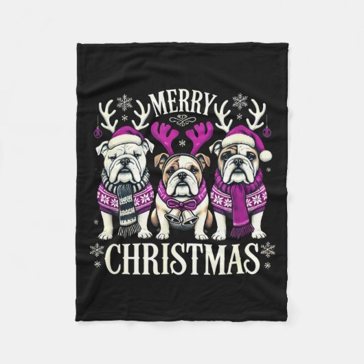 Christmas English Bulldog Mom English Bulldog Chri Fleecedecke (Vorderseite)