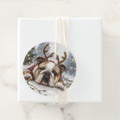 Christmas English Bulldog Reindeer Geschenkanhänger (Beispiel)