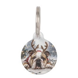 Christmas English Bulldog Reindeer Haustiermarke