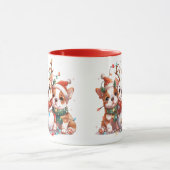 Christmas English Bulldog Reindeer Santa Tasse (Zentrum)