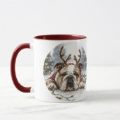 Christmas English Bulldog Reindeer Tasse (Links)