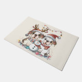 Christmas English Bulldogs Fußmatte (Schrägansicht)