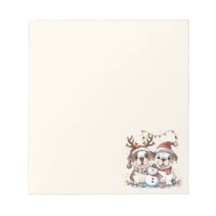 Christmas English Bulldogs Notizblock